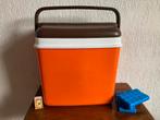 Vintage Curver oranje bruin koelbox met 3 koelelementen zgan, Caravans en Kamperen, Ophalen of Verzenden, Zo goed als nieuw, Koelbox