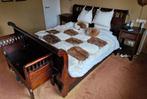 Gelmatras,coloniaal ledikant,bed,Nachtkast,bedbank,Commode, Ophalen, Gebruikt, Bruin, Tweepersoons