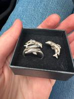 Zilveren ring en oorbellen dolfijnen, Sieraden, Tassen en Uiterlijk, Ringen, Ophalen of Verzenden, Zo goed als nieuw, Zilver, Dame