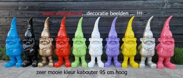 Kleur kabouter + natuurlijke kabouter 95 cm hoog beschikbaar voor biedingen