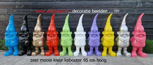 Kleur kabouter + natuurlijke kabouter 95 cm hoog, Tuin en Terras, Tuinbeelden, Nieuw, Tuinkabouter, Kunststof, Verzenden