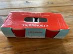 2 nieuwe rode ramequins ovenpotjes doorsnede 9 cm aardewerk, Ophalen of Verzenden, Nieuw