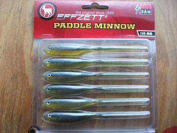 6 stuks DAM Effzett Paddle Minnow / roofvis shads /kunstaas beschikbaar voor biedingen
