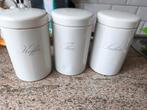 Koffie,thee, en suiker bussen,wit, Brabantia, Antiek en Kunst, Ophalen of Verzenden