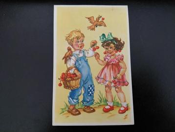 leuke kinderkaarten, 3 stuks, gelopen, jaren '60 beschikbaar voor biedingen