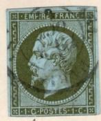 Yv. 11A Postzegel Frankrijk: Napoleon III 1860 [gestempeld], Ophalen of Verzenden, Gestempeld