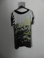 Vlot bedrukt t-shirt zwart/wit/geel merk Geisha maat L, Geisha, Zwart, Maat 42/44 (L), Ophalen of Verzenden
