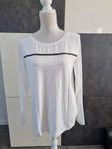 Maicazz Wit Shirt XL Lange Mouw Mesh Detail beschikbaar voor biedingen
