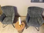 TOPKOOPJE:schitterende moderne Fauteuils 2x grijs/wit/zwart, Ophalen, Metaal, Minder dan 75 cm, Nieuw