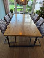 eettafel 2200x1100x60mm met 6 stoelen, Huis en Inrichting, Tafels | Eettafels, Ophalen, Gebruikt, 100 tot 150 cm, 200 cm of meer