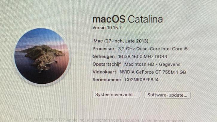 Mooi iMac 27 inch, late 2013, Computers en Software, Apple Desktops, Zo goed als nieuw, iMac, HDD, 3 tot 4 Ghz, 16 GB, Ophalen of Verzenden