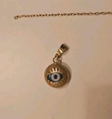 Derzeit Oog Gouden Bedel en ketting kettinghanger Goud beschikbaar voor biedingen