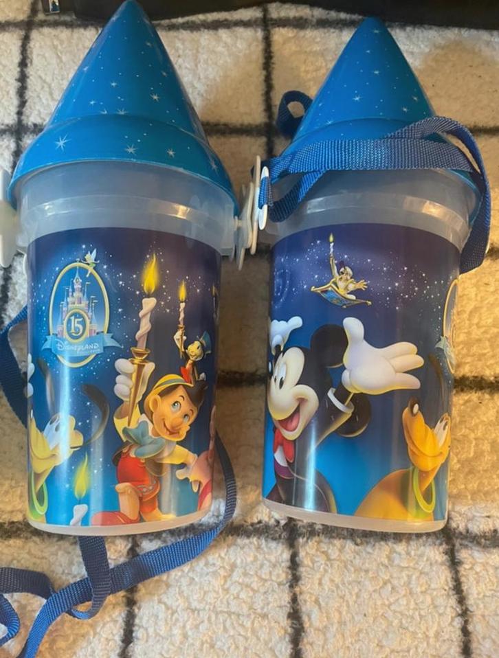 2 Disney Popcorn Bekers - Disneyland 15 Jaar Jubileum, Kinderen en Baby's, Kinderspulletjes, Zo goed als nieuw, Ophalen of Verzenden