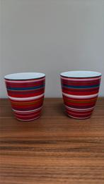 2 Iittala Origo rood bekers, Ophalen of Verzenden, Zo goed als nieuw, Overige stijlen, Kop(pen) en/of Schotel(s)
