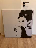 Canvas Audrey Hepburn, Huis en Inrichting, Woonaccessoires | Schilderijen, Tekeningen en Foto's, Foto of Poster, 75 tot 100 cm