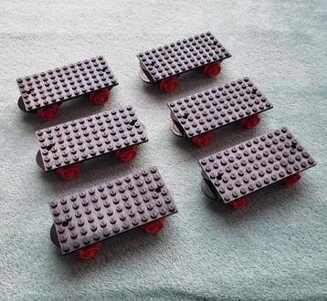 Lego trein blauwe rails wagon onderstellen (kort model) beschikbaar voor biedingen