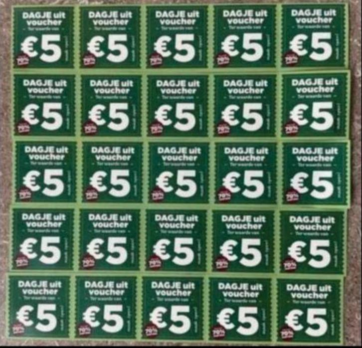 Plus Dagje uit voucher t.w. € 5,00 - tot 70% korting (KWF), Hobby en Vrije tijd, Spaarzegeltjes, Zegels, Bonnen of Punten, Winkel, Super of Benzinepomp