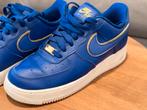 Nike Air Force 1 Low 'Blue Gold Swoosh' - Maat 38.5, Ophalen of Verzenden, Zo goed als nieuw, Blauw, Sneakers of Gympen
