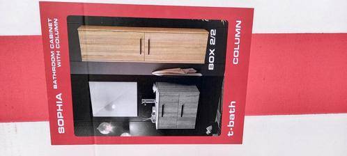 Nieuwe houten badkamerkast in doos., Huis en Inrichting, Badkamer | Badkamermeubels, Zo goed als nieuw, (Half)hoge kast, Minder dan 50 cm
