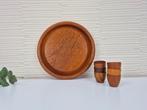 Vintage teak eierdopjes met snijplank/bord/serveerschaal., Ophalen of Verzenden, ., ., .