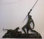 art deco jager met panter The Hunt van DH Chiparus, Antiek en Kunst, Antiek | Koper en Brons, Ophalen