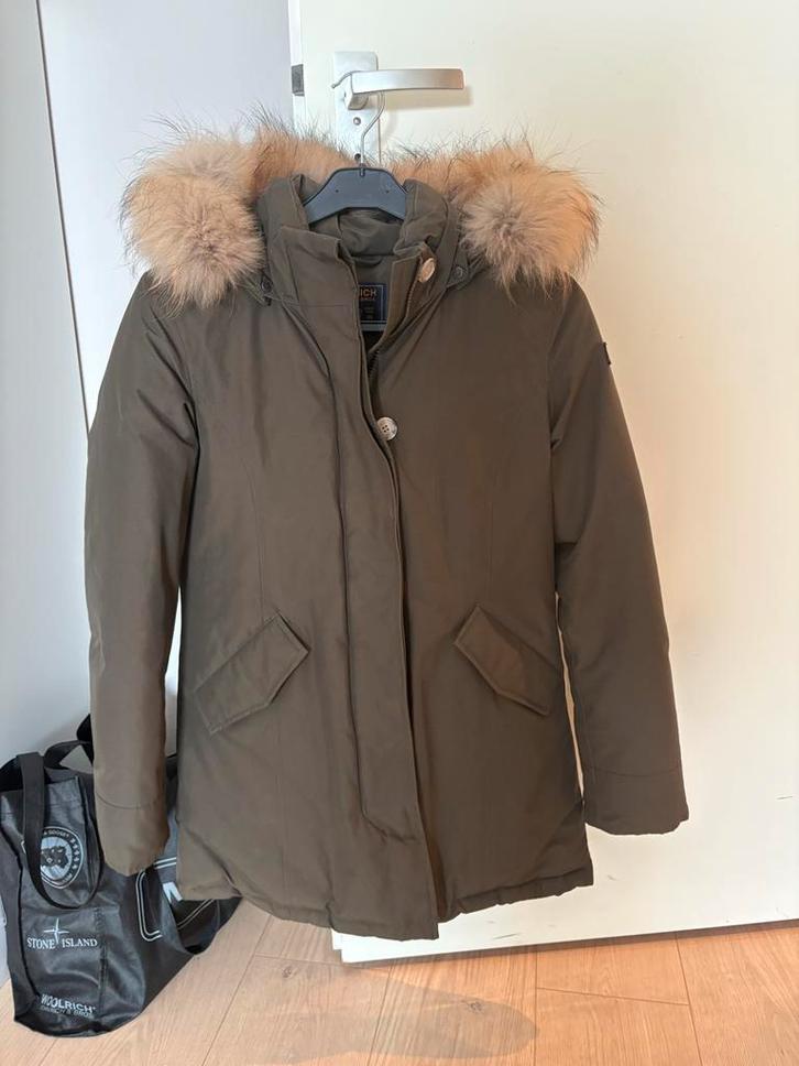 Woolrich jas kindermaat 14 / XS volwassenen, Kleding | Dames, Jassen | Winter, Gedragen, Maat 34 (XS) of kleiner, Groen, Ophalen