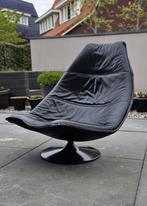 Artifort F585 design fauteuil draaibaar, 75 tot 100 cm, Design, Gebruikt, Leer