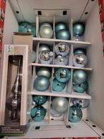 Kerstballen groen en blauw 32 stuks en piek, Diversen, Kerst, Ophalen