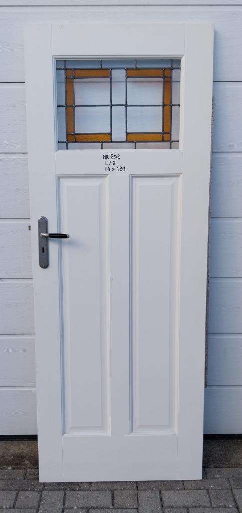 GLAS IN LOOD paneeldeur 74x191 (nr 92), Doe-het-zelf en Verbouw, Deuren en Horren, Gebruikt, Binnendeur, Minder dan 200 cm, Minder dan 80 cm
