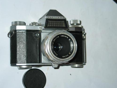Lens meyer optik gorlitz primotar 50mm/3.5 Met praktica IV B, Audio, Tv en Foto, Fotocamera's Analoog, Gebruikt, Spiegelreflex
