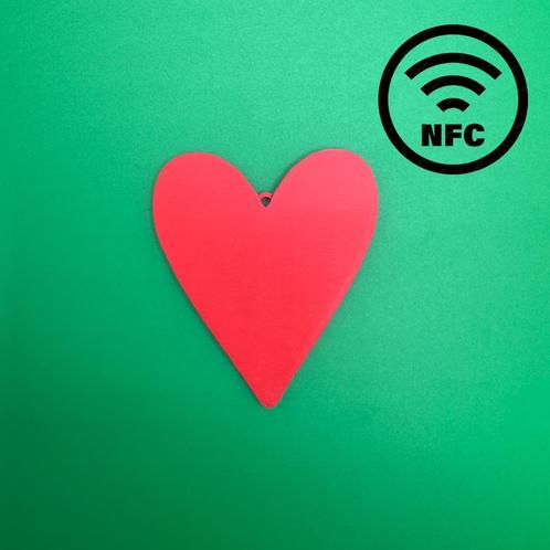 Gepersonaliseerde Hart Sleutelhanger met NFC, love, content, Verzamelen, Sleutelhangers, Nieuw, Overige typen, Ophalen of Verzenden