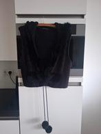 Apart CPM zwart gebreid vestje met imitatiebont, maat L, CPM, Ophalen of Verzenden, Maat 42/44 (L), Zwart