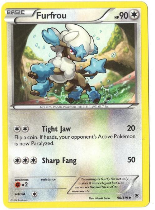 Phantom Forces,  Furfrou [uncommon] 90/119, Hobby en Vrije tijd, Verzamelkaartspellen | Pokémon, Nieuw, Losse kaart, Verzenden