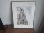 Foto Domtoren Utrecht, mooi Ingelijst. Foto met sneeuwtakken, Verzamelen, Foto's en Prenten, Ophalen of Verzenden