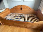 Grenen 1-persoons bed / kajuitbed verstelbare bodem en laden, 90 cm, Gebruikt, Eenpersoons, Hout