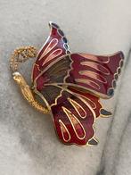 Vintage cloisonne emaille vlinderbroche, Ophalen of Verzenden, Zo goed als nieuw, Transport