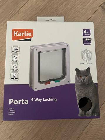 Karlie porta 4 weg kattenluik maat L bruin nieuw! beschikbaar voor biedingen