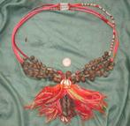 Ketting Afrika, met bronzen belletjes en muntjes tribal, Ophalen of Verzenden