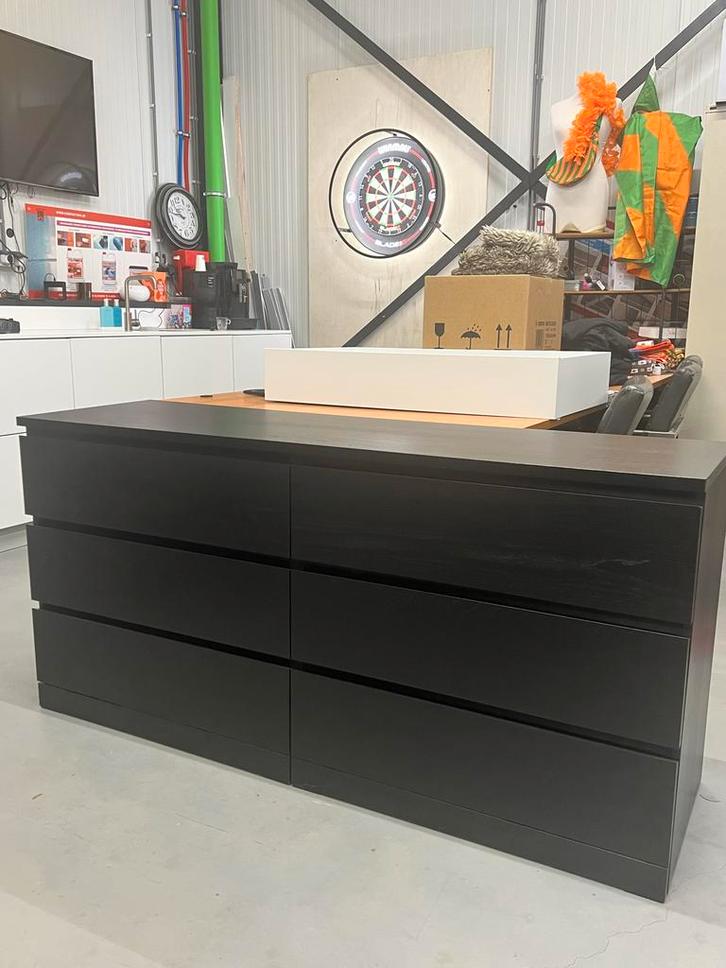 IKEA Malm Zwart 6 Lades Kast, Huis en Inrichting, Kasten | Kledingkasten, Gebruikt, Minder dan 100 cm, 50 tot 100 cm, 25 tot 50 cm