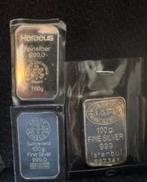 Zilveren baren 100g Heraeus, Argor, Istanbul, Postzegels en Munten, Edelmetalen en Baren, Verzenden, Zilver