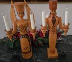 Houten Engel en Bergman elektrische verlichting Ertsgebergte, Antiek en Kunst, Ophalen of Verzenden