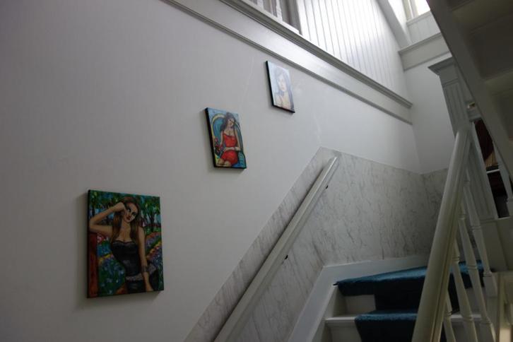 olieverf schilderij op canvas art deco stijl, Antiek en Kunst, Kunst | Schilderijen | Modern, Ophalen of Verzenden