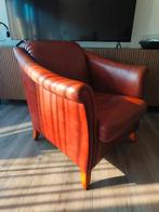 Mooie compacte kalfsleren fauteuil in heel nette conditie!, Huis en Inrichting, Fauteuils, Ophalen, Gebruikt, 75 tot 100 cm, Leer