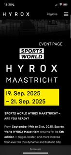 Hyrox maastricht men solo 19 september, Eén persoon, September