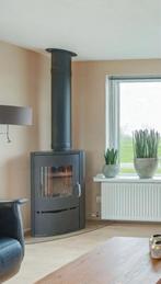 Ild Houtkachel met Glazen Vloerplaat - Perfect voor de Hoek!, Ophalen, Gebruikt, Houtkachel, Vrijstaand