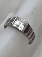 Mooie bewerkte zilveren ring met zirkonia 925 (6789-1852), Ophalen, Dame, Zilver, Zilver