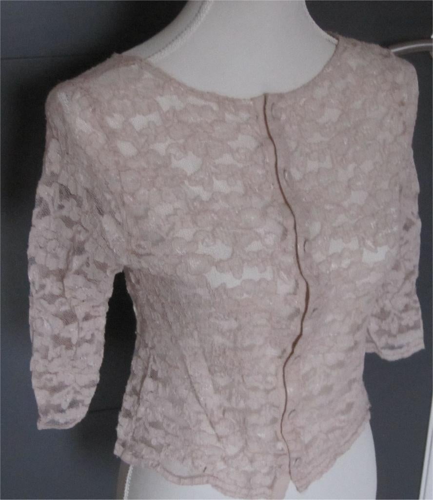 Antieke zalmkleurige kanten blouse, Antiek en Kunst, Antiek | Kleding en Accessoires, Ophalen of Verzenden