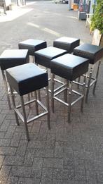 Lederen barkrukken met Chrome onderstel 7 stuks, Ophalen, 5 krukken of meer, Met voetsteun, 60 tot 90 cm