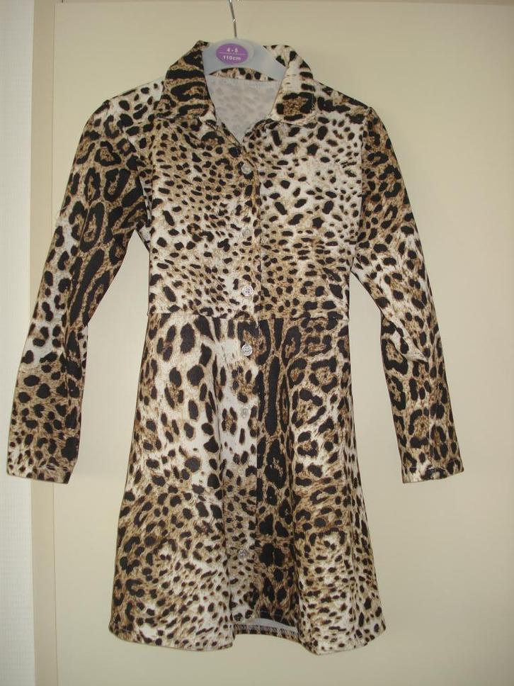 Luipaard shirtjurk, Kinderen en Baby's, Kinderkleding | Maat 128, Nieuw, Meisje, Jurk of Rok, Ophalen of Verzenden
