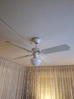 Witte Plafondventilator met Lamp, Huis en Inrichting, Lampen | Vloerlampen, Ophalen of Verzenden, Zo goed als nieuw, Glas, Minder dan 100 cm
